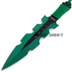 3PC Green Kunai Throwing Knives -BLADE ADDICT Sales bladeaddictknives throwing knives 3pc green kunai throwing knives 323843096603