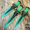 3Pc NINJA Kunai Throwing Knife Set W/Sheath GREEN -BLADE ADDICT Sales bladeaddictknives throwing knives 3pc ninja kunai throwing knife set w sheath green 324133093403