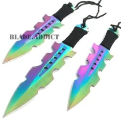 3PC Rainbow Fade Ninja Kunai Throwing Knives 6 3PC Rainbow Fade Ninja Kunai Throwing Knives -BLADE ADDICT Sales bladeaddictknives throwing knives 3pc rainbow fade ninja kunai throwing knives 323829923867