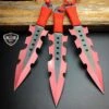 3PC Red Ninja Kunai Throwing Knives -BLADE ADDICT Sales bladeaddictknives throwing knives 3pc red ninja kunai throwing knives 323837755419