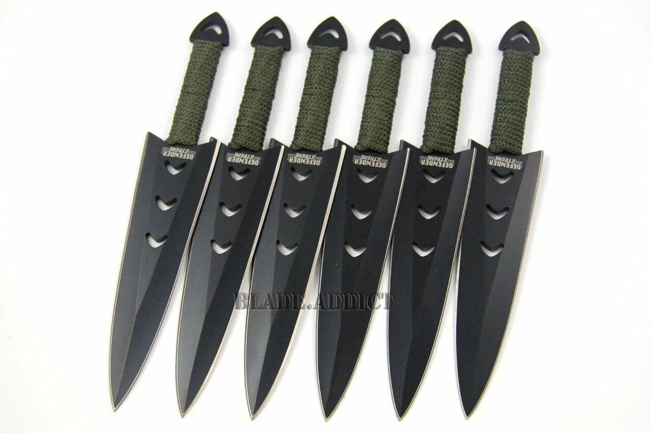 6PC Ninja Tactical Kunai Throwing Knife Set W/ Sheath 5 6PC Ninja Tactical Kunai Throwing Knife Set W/ Sheath - Image 3