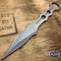 9" Ninja Tactical Naruto Kunai Karambit Throwing Neck Combat Knife -BLADE ADDICT Sales bladeaddictknives throwing knives grey 9 ninja tactical naruto kunai karambit throwing neck combat knife 12463469199448