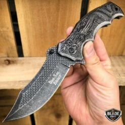 Heavy Duty DRAGON Tactical Spring Assisted Open Folding Pocket Knife -BLADE ADDICT Sales dark side pocket knives stonewash heavy duty dragon tactical spring assisted open folding pocket knife 15400460189784