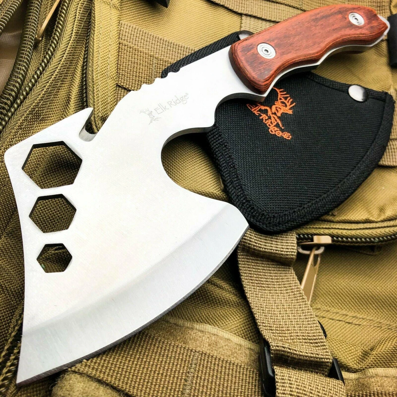 10.5" ELK RIDGE FIXED BLADE THROWING AXE BATTLE HATCHET CAMPING KNIFE 3 10.5" ELK RIDGE FIXED BLADE THROWING AXE BATTLE HATCHET CAMPING KNIFE