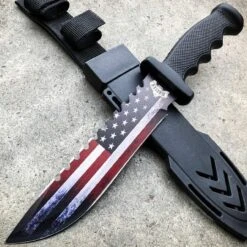 N/A 12.5 Military Tactical USA AMERICAN FLAG Fixed Blade Bowie Knife -BLADE ADDICT Sales n a fixed blade 12 5 military tactical usa american flag fixed blade bowie knife 13698469167192