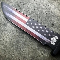 N/A 12.5 Military Tactical USA AMERICAN FLAG Fixed Blade Bowie Knife -BLADE ADDICT Sales n a fixed blade 12 5 military tactical usa american flag fixed blade bowie knife 13698469199960
