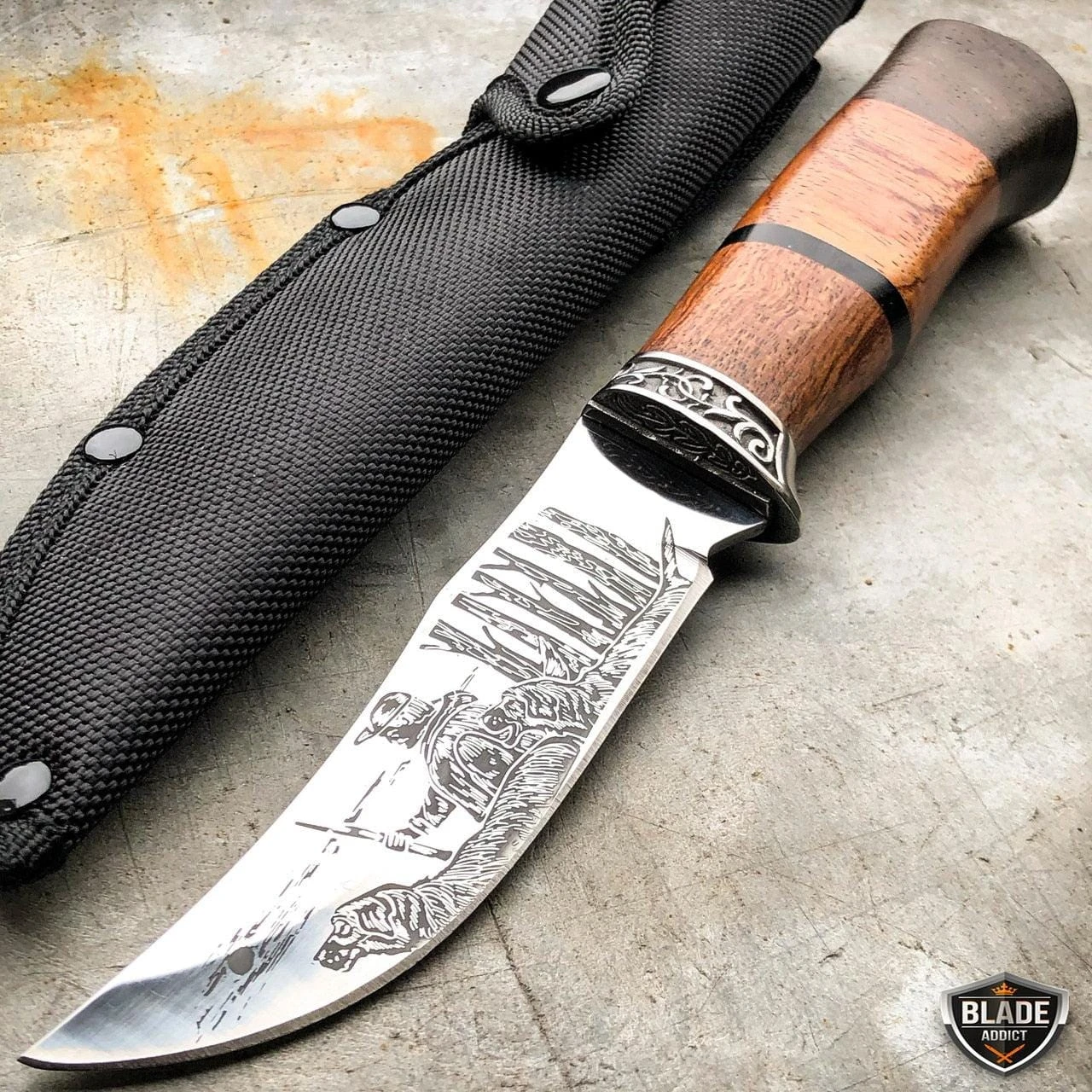 N/A 9'' Hunting Survival Skinner Fishing Fixed Blade W/ Wood Handle 3 N/A 9'' Hunting Survival Skinner Fishing Fixed Blade W/ Wood Handle