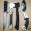 N/A 5PC SILVER BLACK TACTICAL HUNTING OUTDOOR SET -BLADE ADDICT Sales n a other 5pc silver black tactical hunting outdoor set 13711970631768